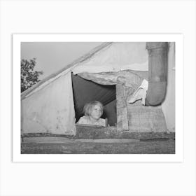 Child Looking Out Of Window Of Tent Home Near Sallisaw, Oklahoma, Sequoyah County By Russell Lee Art Print