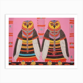 Crowned Eagle 1 Folk Style Animal Illustration Art Print