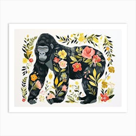 Little Floral Mountain Gorilla 1 Art Print