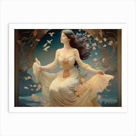 Art Nouveau Print Depicting a Girl Art Print