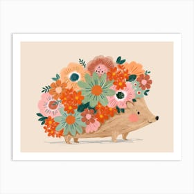 Pretty Floral Hedgehog Art Print