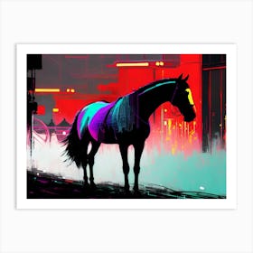 Neon Horse Art Print