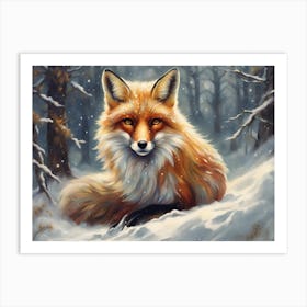 Majestic Winter Fox 2 Page 10 Art Print