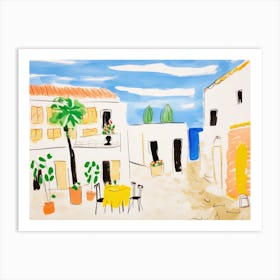 Taranto Italy Cute Watercolour Illustration 2 Art Print