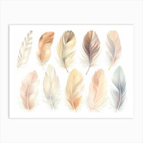 Set Of Feathers Art Print