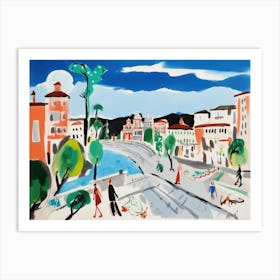 Rome Italy Cute Watercolour Illustration 8 Art Print