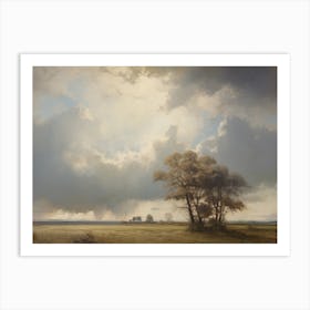 French Valley Landscape Painting Art Print