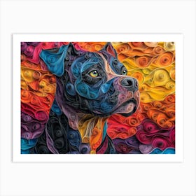 Cane Corso Paper Quilling Dog Portrait Art Print