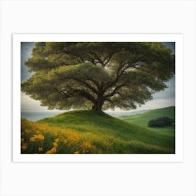 Tree On A Hill Art Print