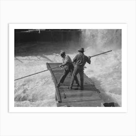 Indians Fishing For Salmon, Celilo Falls, Oregon By Russell Lee Art Print