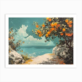 Oranges On The Beach Art Print