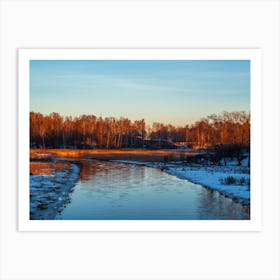 Sunrise Over A River Art Print