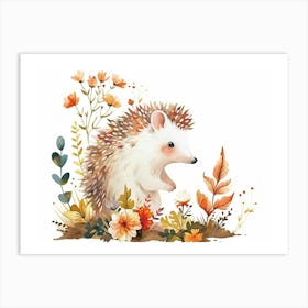 Little Floral Hedgehog 6 Art Print