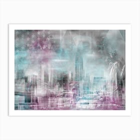 City Shapes Manhattan Collage Art Print
