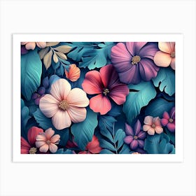 Flowers Wallpaper 14 Art Print