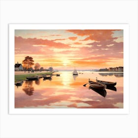 Sunset On The Lake 2 Art Print