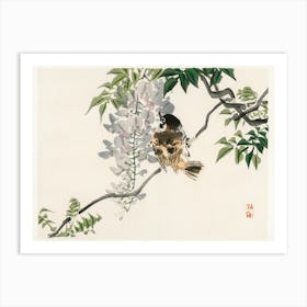 Sparrow On A Branch, Kōno Bairei Art Print