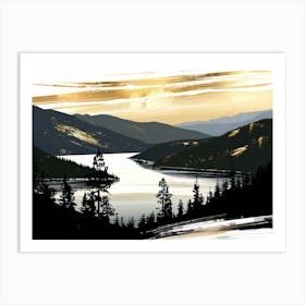 Sunset In The Mountains 85 Art Print