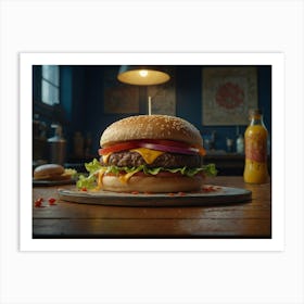 Default Juicy Cheesburger Display Gross Experimental Characte 0 Art Print