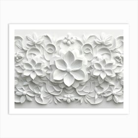 3d Paper Flowers 6 Art Print