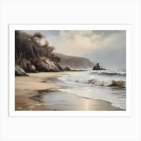 Vintage Coastal Seaside Painting (11) Art Print