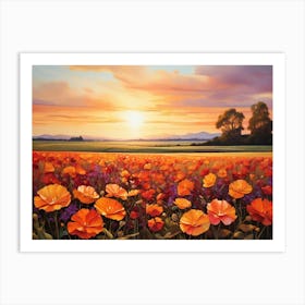 Poppies At Sunset 1 Art Print