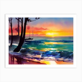 Sunset On The Beach 14 Art Print