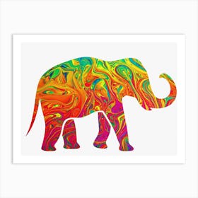 Animal Negative Space ― Elephant Art Print