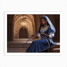 Portrait Of A Medieval Woman Art Print