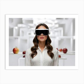 Woman In Vr Glasses 1 Art Print