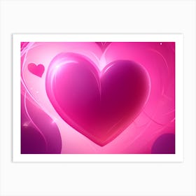 A Glowing Pink Heart Vibrant Horizontal Composition 23 Art Print