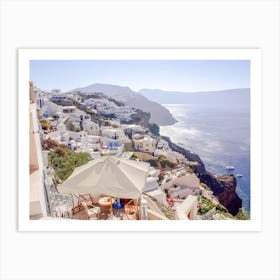 Panoramic View of Oia Santorini Art Print