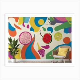 Colorful Fruit Slices Wall Mural 1 Art Print