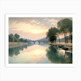 Boat On The Seine Art Print