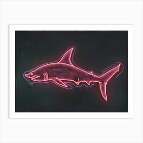 Neon Dark Red Whale Shark 7 Art Print