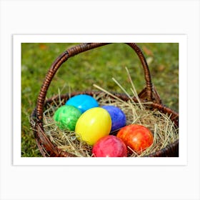 Easter Eggs In A Basket 5 Art Print