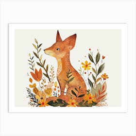 Little Floral Jackal 3 Art Print