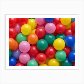 Colorful Plastic Balls On Pink Background 2 Art Print