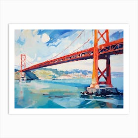 Lisbon Bridge Painting Art Print