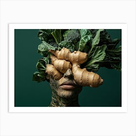 Head Of A Woman With Vegetables Art Print