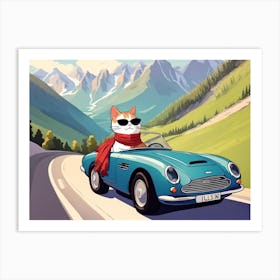 Fancy Cat in French Alps Art Print