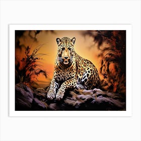 Serengeti Leopard - Leopard Painting Art Print