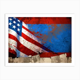 Grunge American Flag Art Print