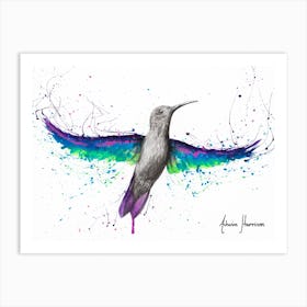 Garden Glow Hummingbird Art Print
