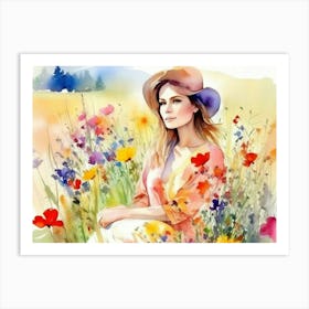 Meadow full of flowers 6 Art Print