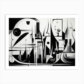 Transformation Abstract Black And White 8 Art Print