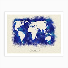 Yves Klein World Map Blue Planet Art Print