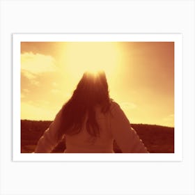 Woman Experiencing A Spiritual Moment Standing In The Sun Art Print