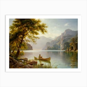 Canoe On A Lake Art Print