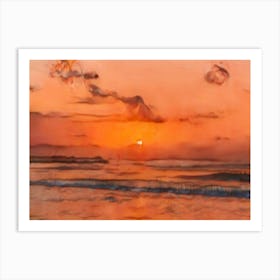 Sunset At The Beach Art Print